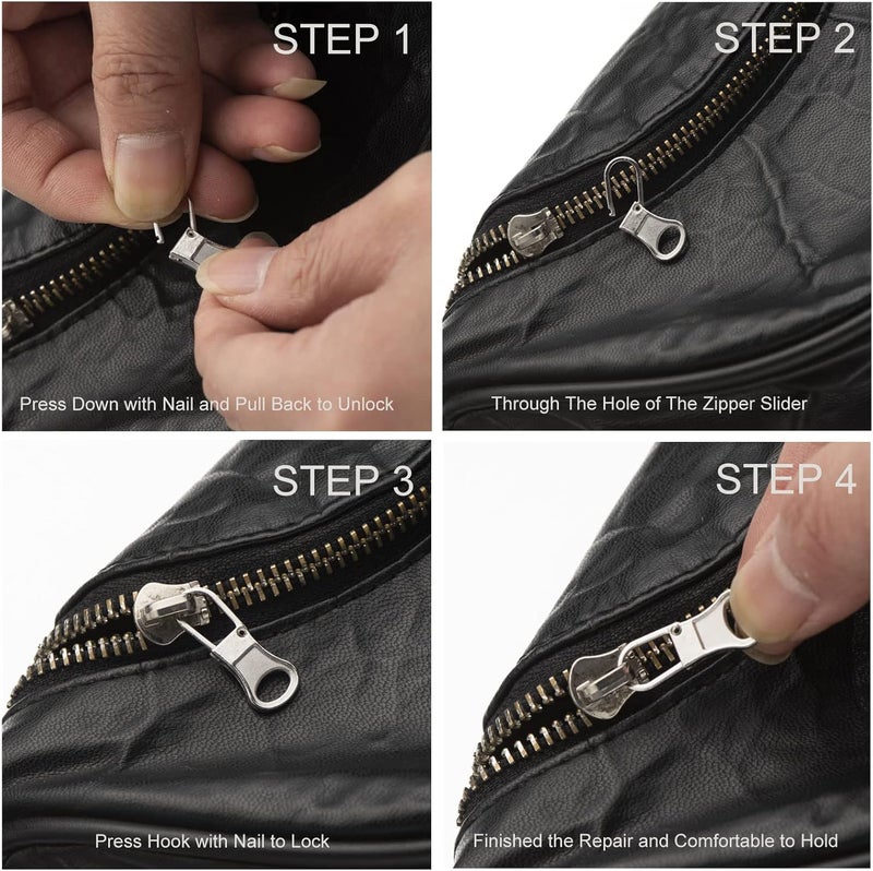 Mizeer Zipper Pull Replacement for Jacket, Perfect for Small Hole Zippers, Detachable Small Zipper Pulls Tab Repair for Clothing Jackets Boots Purse - Image 4